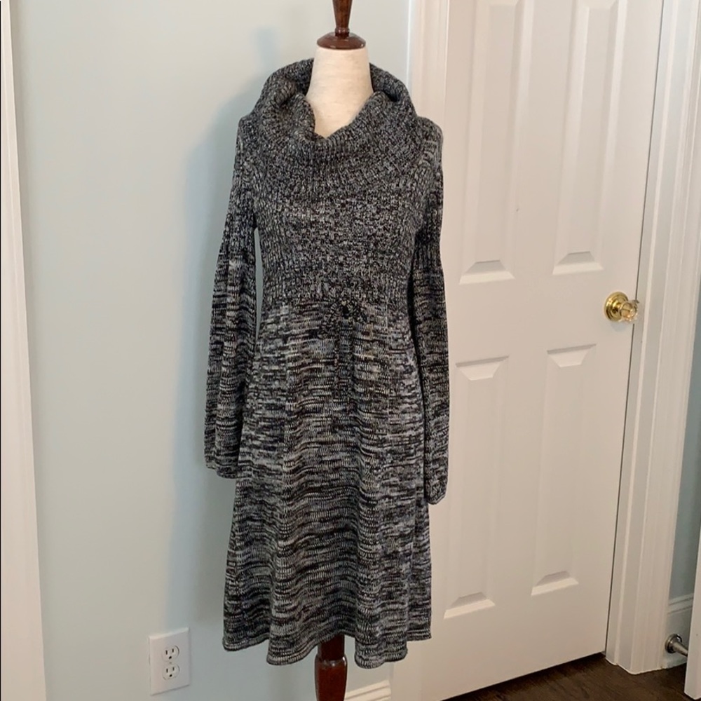 Calvin Klein Cowl Neck Marled Sweater Dress, Sz L